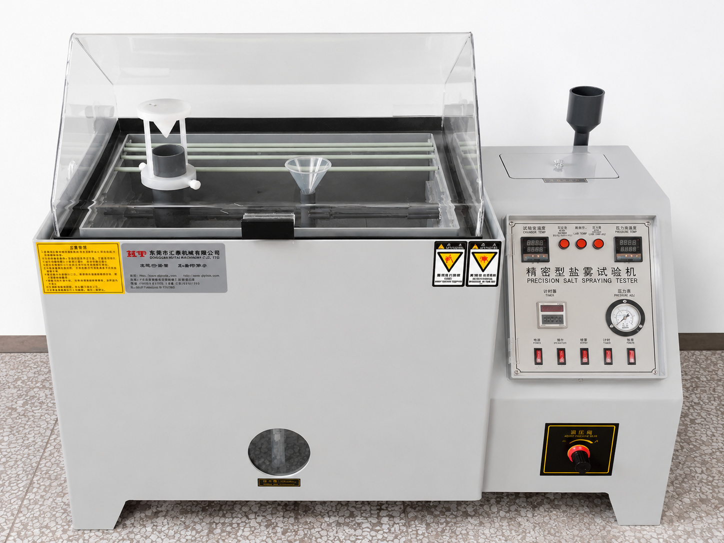 Salt spray testing equipment for surface durability checks
