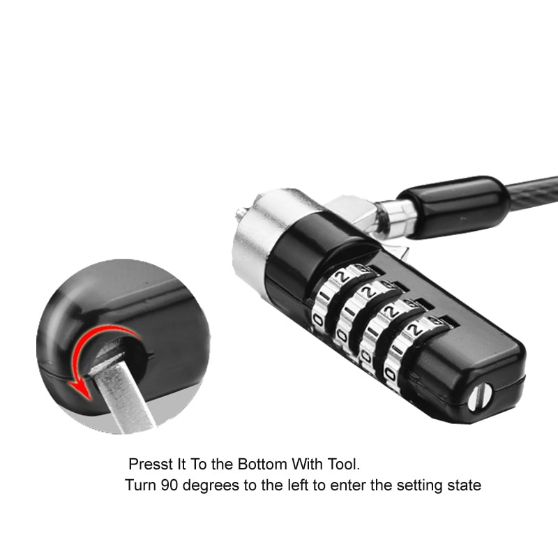 Dell-Compatible Laptop Combination Cable Lock, installation view 1