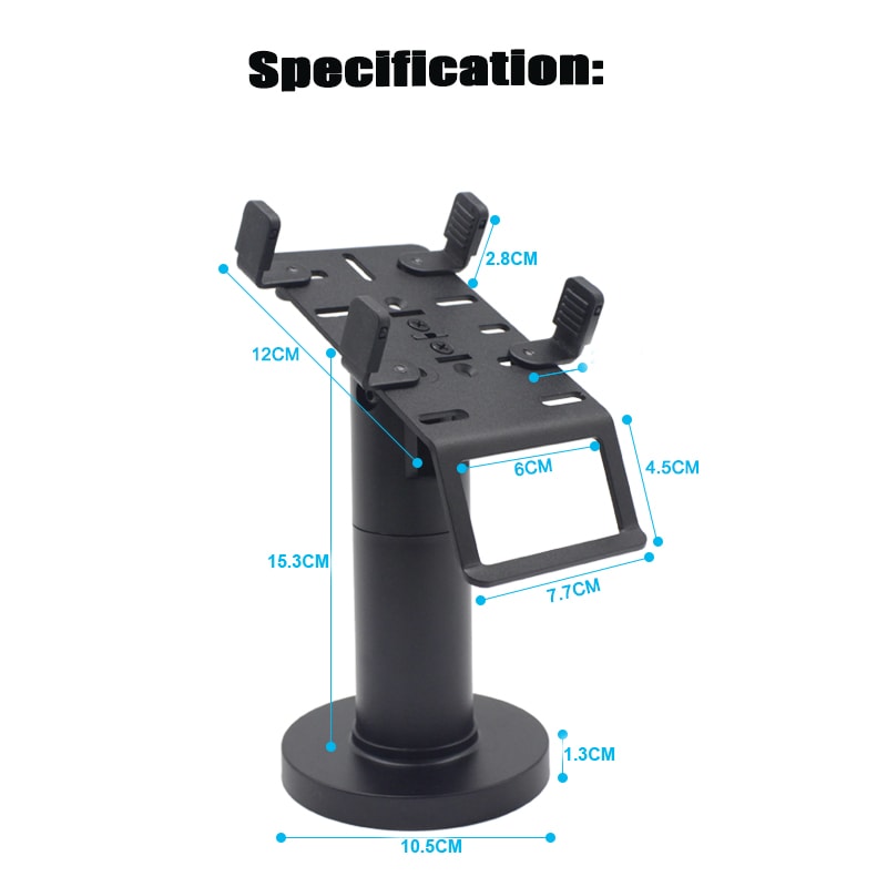 POS Pole Mount with Concealed Cables, dimensions view 1